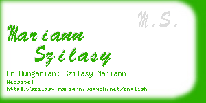 mariann szilasy business card